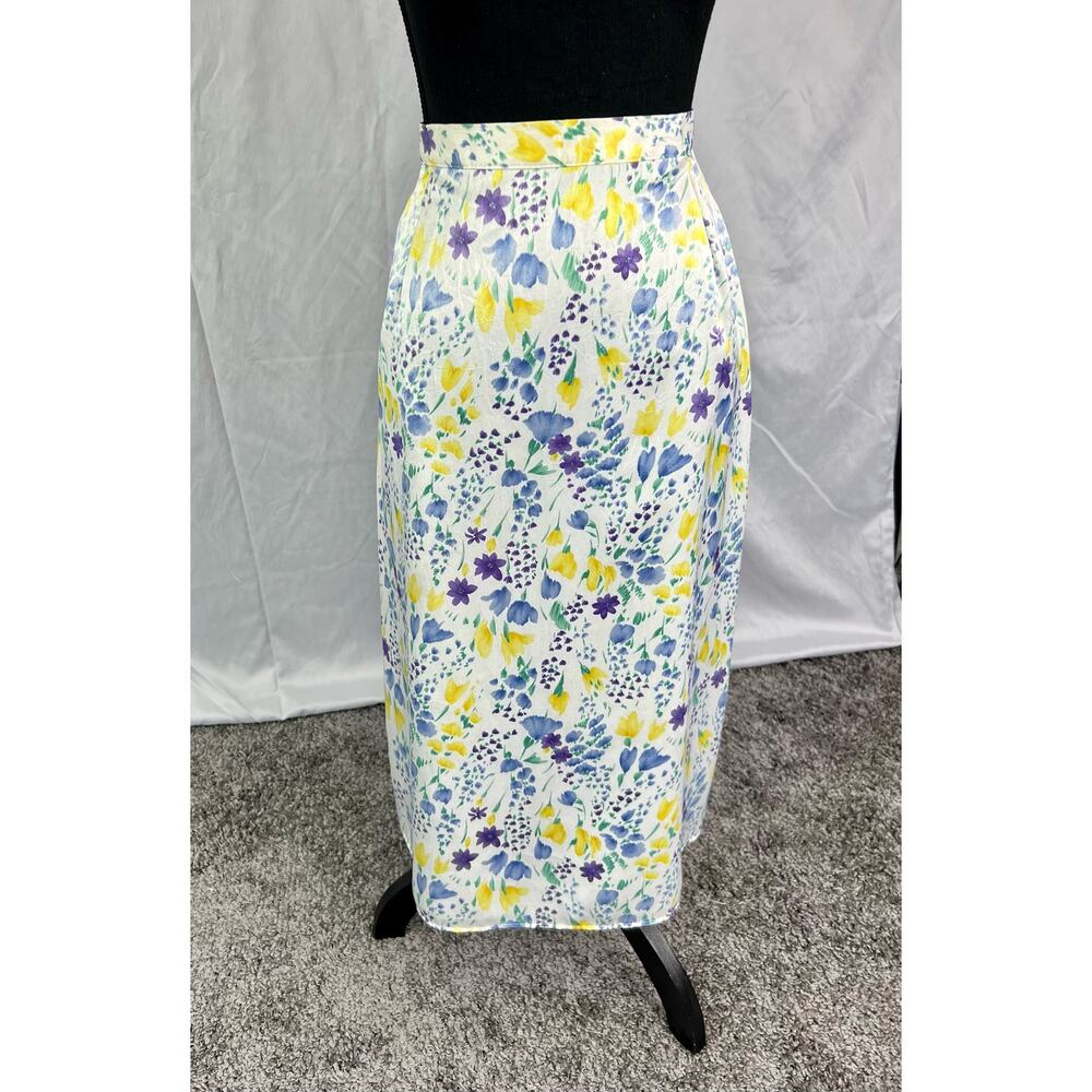 St Michael spring floral midi a line skirt size 14L